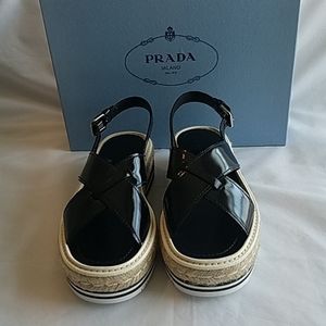 Prada Spazzolato slingback sandals NEW 36.5